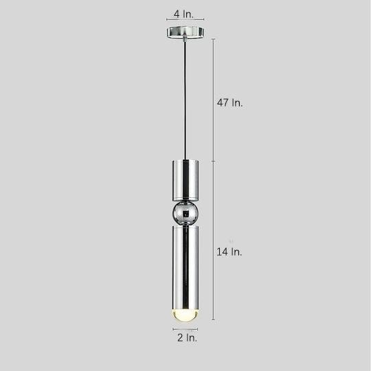 Elongated Cylindrical Electroplated Metal LED Pendant Light