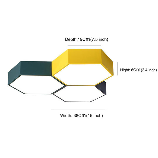 Geometric Shaped LED Wireless Control Modern Ceiling Light – Flush Mount Design