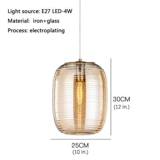 Lantern Shaped Electroplated Glass LED Modern Pendant Light