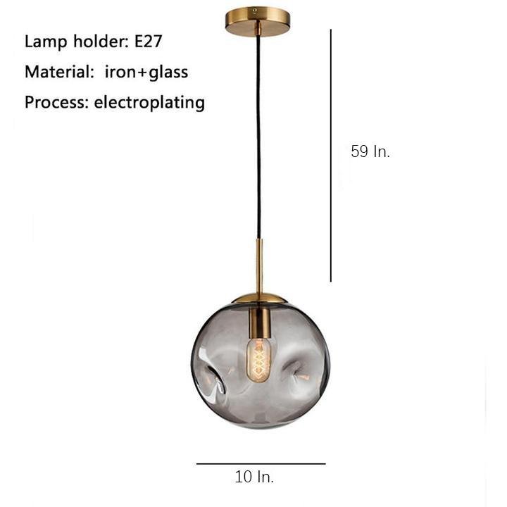Electroplated Glass Globe Pendant Light – Modern LED Hanging Lamp