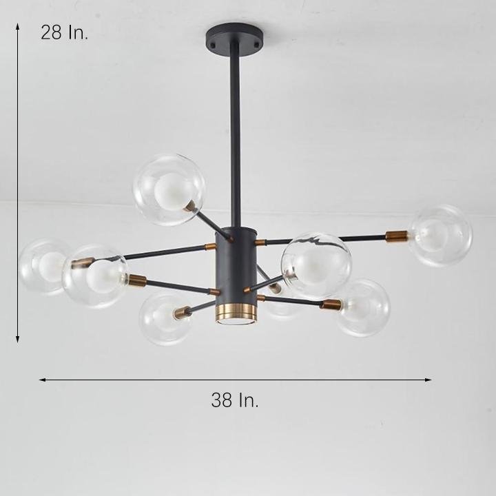 8-Light Glass LED Modern Sputnik Chandelier