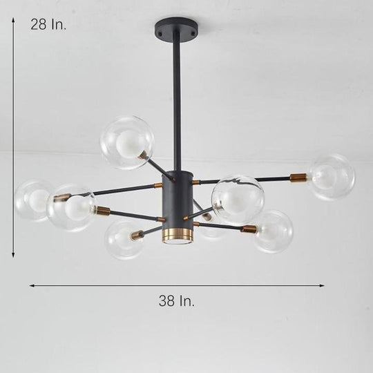 8-Light Glass LED Modern Sputnik Chandelier