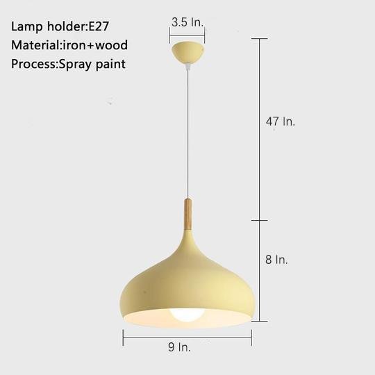 Decorative Cone Metal Wood Pendant Light
