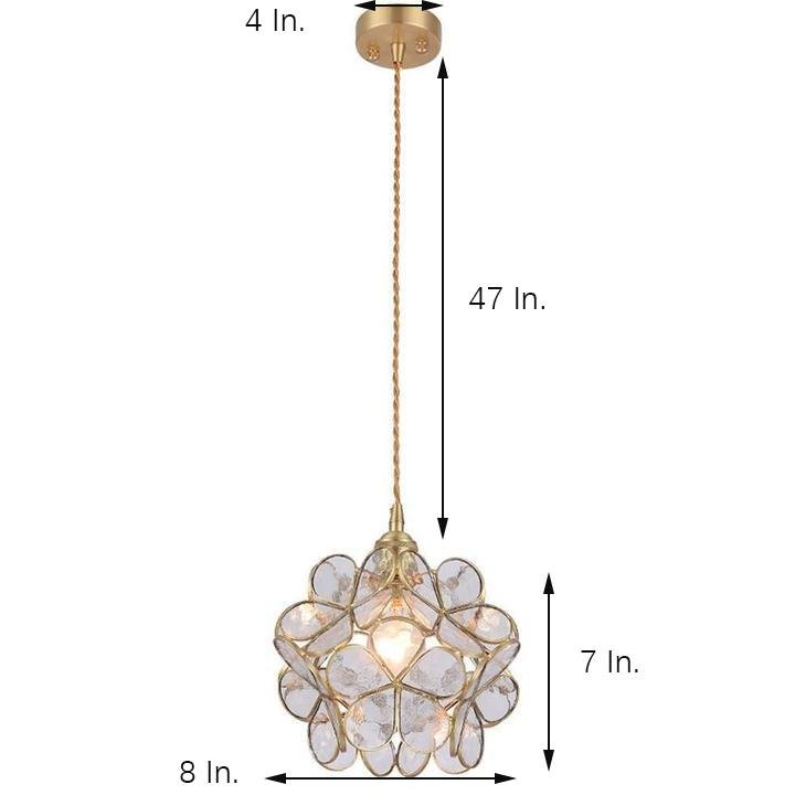 Ornate Copper Glass Pendant Light Traditional Classic Pendant Lighting