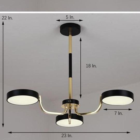 3 Lights Circular LED Modern Chandelier Kitchen Pendant Lighting