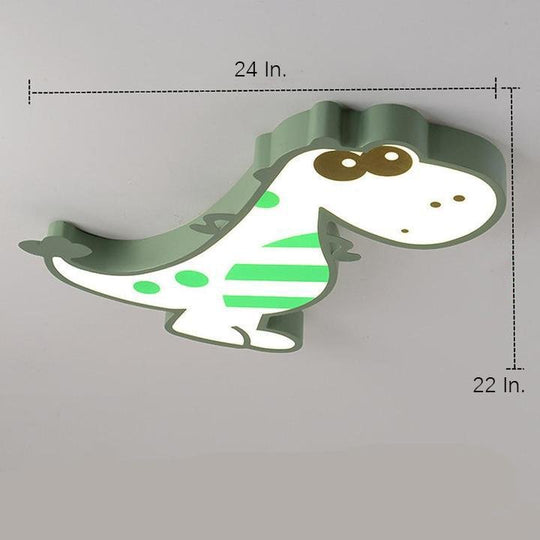 Cartoon Dinosaur Design LED Dimmable Nordic Flush Mount Ceiling Light