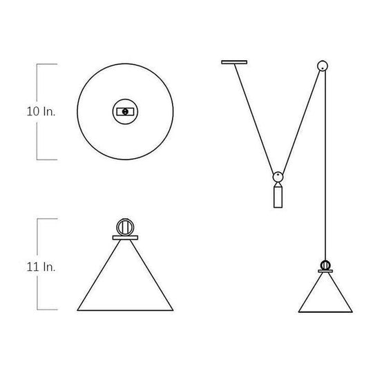 Electroplated Metal Conical Adjustable Linear LED Pendant Light