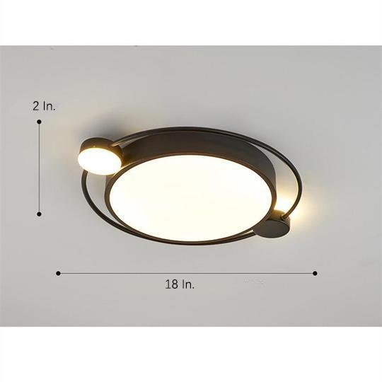 Modern Dual Round LED Flush Mount Ceiling Light – Gold and Black Finishes