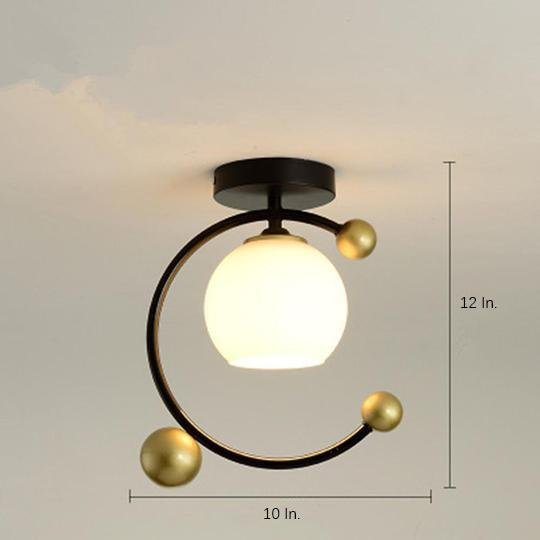 Artistic Metal Glass Globe LED Flush Mount Ceiling Light