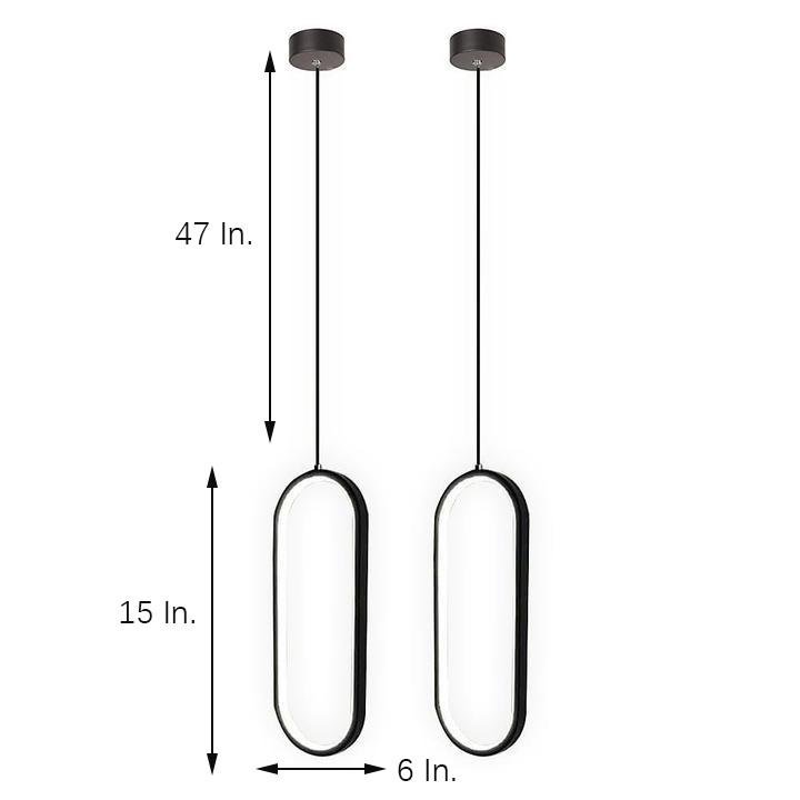 Rounded Rectangle LED Modern Pendant Lighting Hanging Ceiling Light