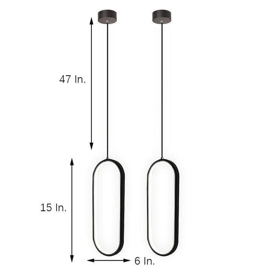 Rounded Rectangle LED Modern Pendant Lighting Hanging Ceiling Light