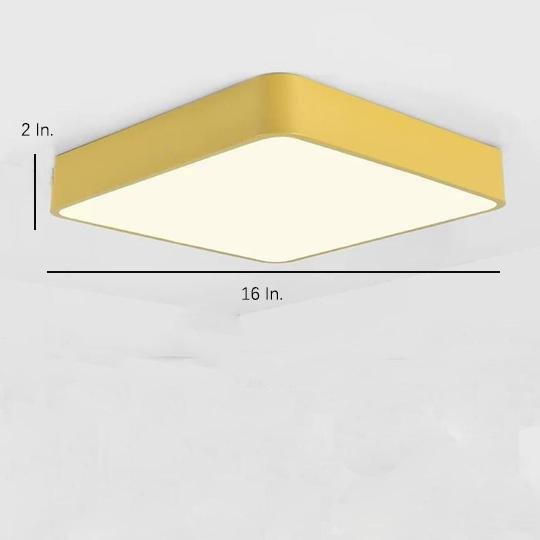 Square Modern LED Flush Mount Ceiling Light – Metal, PVC & Acrylic