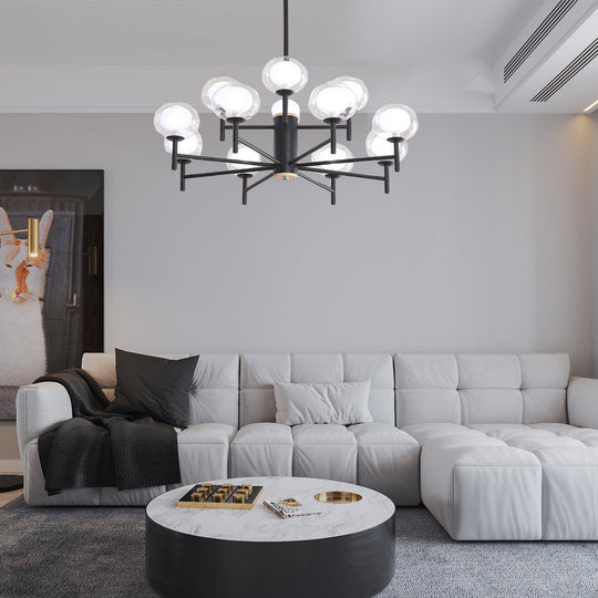 Nordic Style Sputnik Chandelier with 12 Glass Bulbs