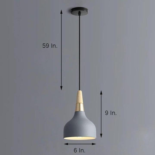 Wood and Metal LED Modern Pendant Light