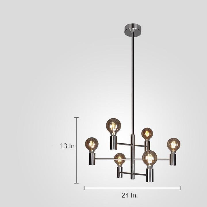Nordic Black Sputnik Industrial 6-Bulb LED Chandelier