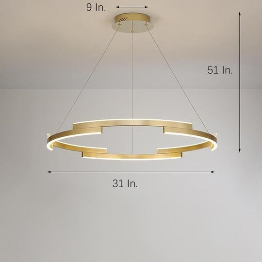 Interlocking Round Gold LED Modern Chandelier
