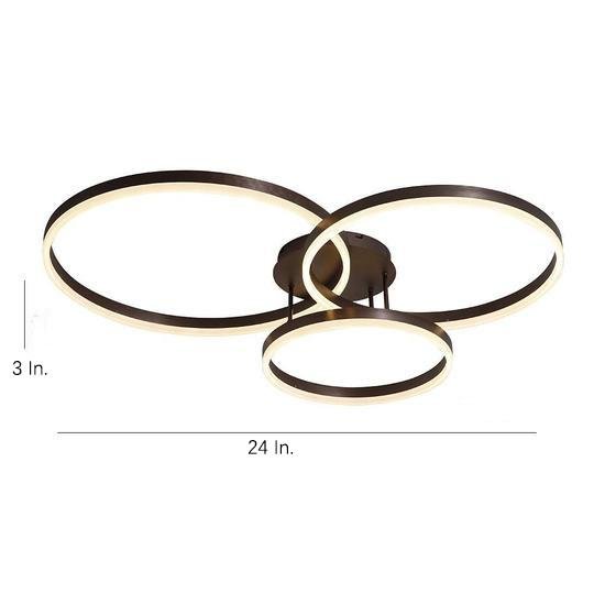 3 Circles Metal Dimmable LED Modern Flush Mount Ceiling Light