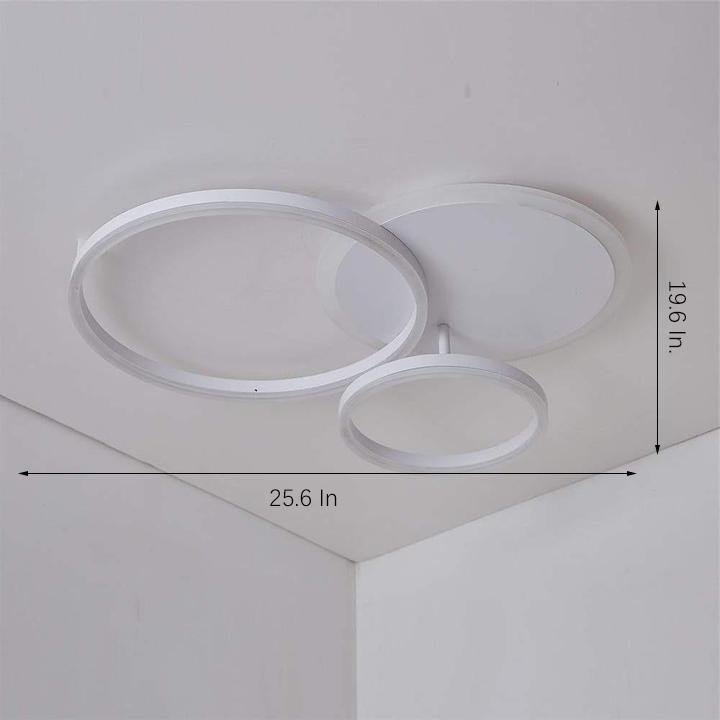 3 Layers LED Modern Circle Flush Mount Light 3 Color Dimmable 26" x 20"