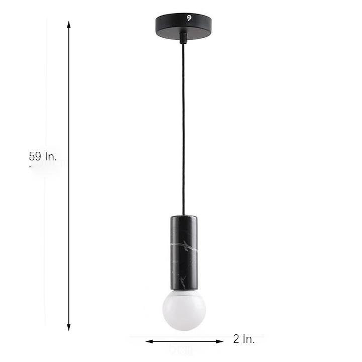 Elongated Cylindrical Metal Ceramic LED Modern Pendant Light for Home Office