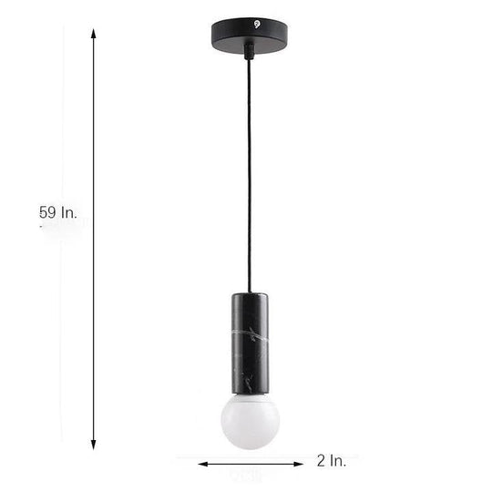 Elongated Cylindrical Metal Ceramic LED Modern Pendant Light for Home Office