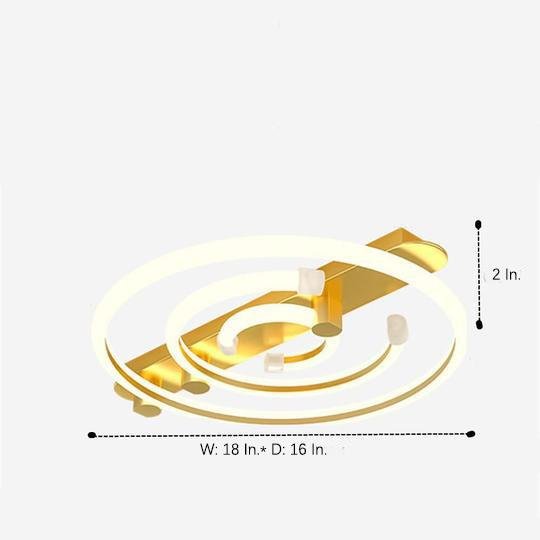 Circular Abstract LED Flush Mount Ceiling Light – Bedroom