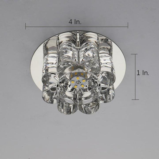 Electroplated Metal Crystal Flower Multi-Color LED Modern Ceiling Light