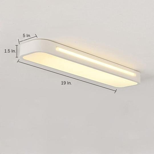 Long Oval – 19" 1-Light LED Flush Mount Minimalist Rectangular Ceiling Light