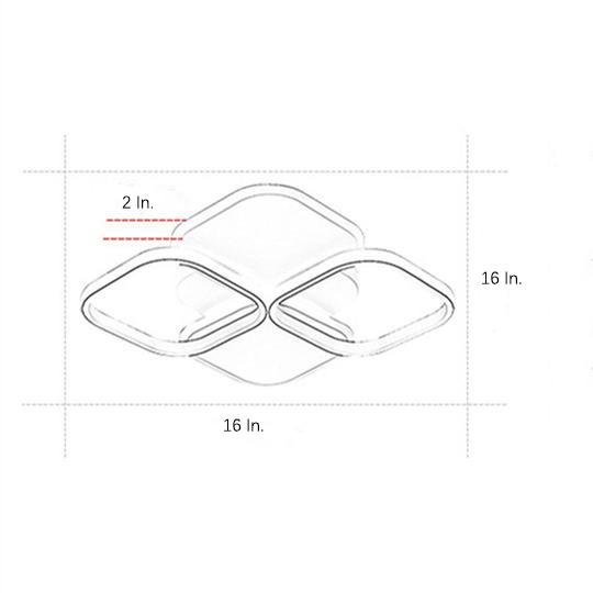 Overlapping Squares LED Modern Ceiling Light Flush Mount Lamp