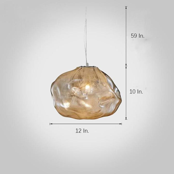 Industrial Metal Glass Bubble Irregular Oval Staircase Chandeliers