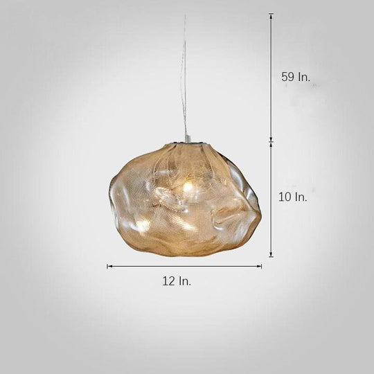 Industrial Metal Glass Bubble Irregular Oval Staircase Chandeliers