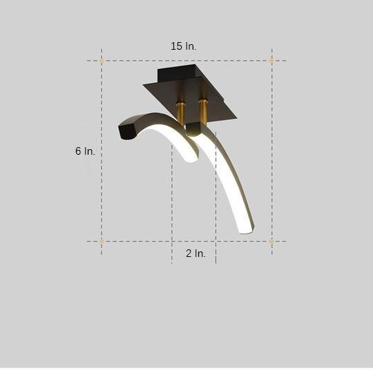 Creative Arc Shaped Dimmable LED Modern Flush Mount Ceiling Light
