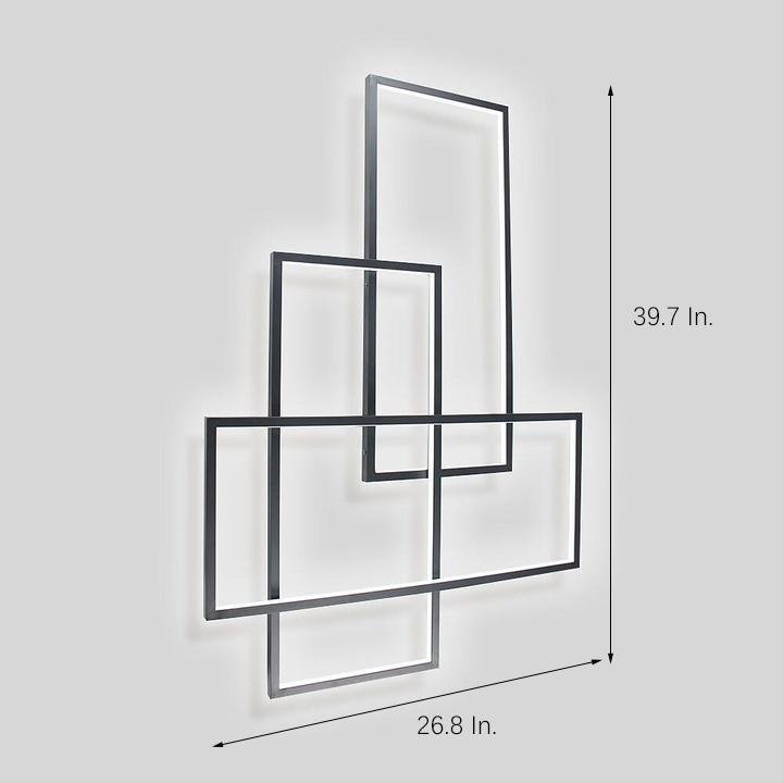 Overlapping Rectangles Aluminum Geometric LED Flush Mount Ceiling Light