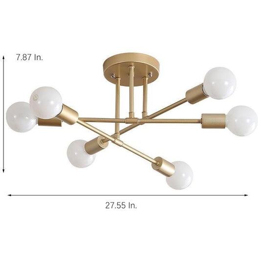 6-Light Globe LED Sputnik Chandelier