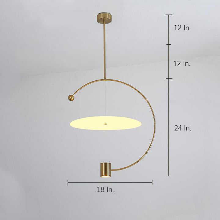 Electroplated Metal Semi-Circular LED Gold Nordic Pendant Light