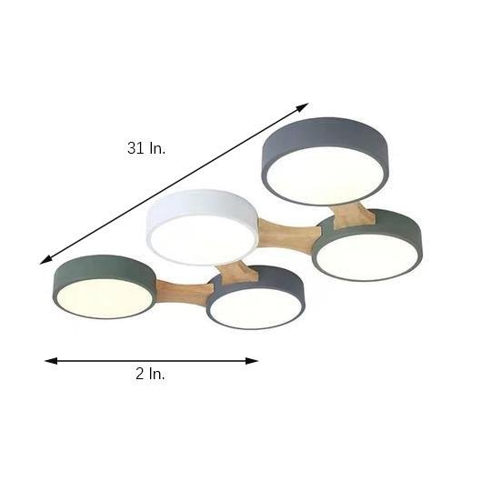Circular 5-Light LED Industrial Flush Mount Ceiling Light