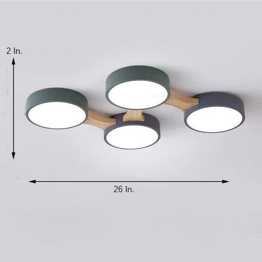 Circular 5-Light LED Industrial Flush Mount Ceiling Light