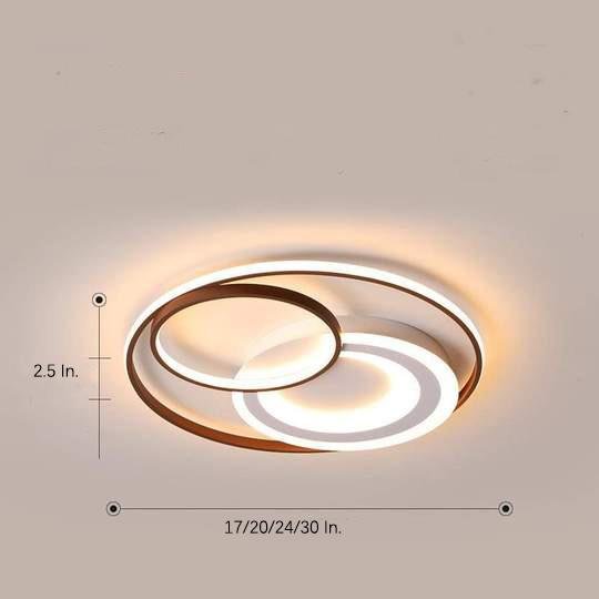 3 Rings Dimmable LED Modern Ceiling Light Flush Mount Lamp