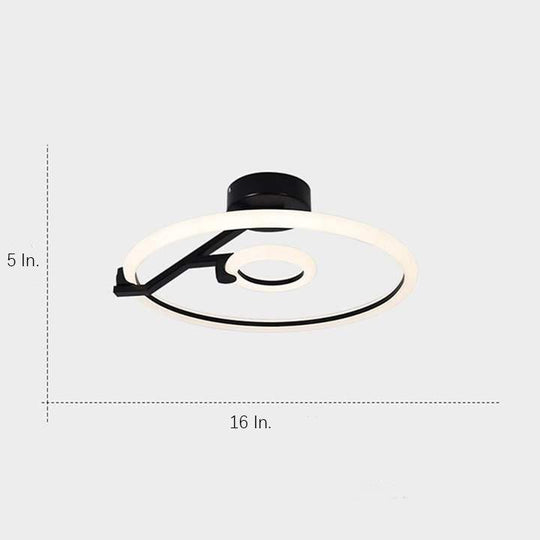 Rings Flush Mount LED Ceiling Light with Dimmable Options