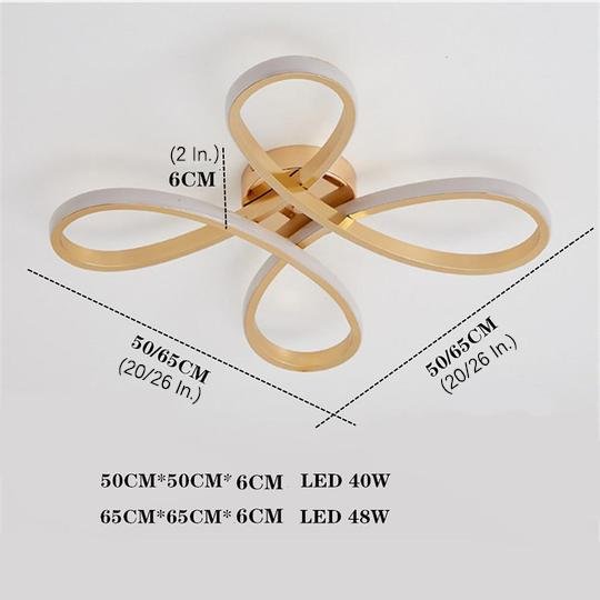 Linear Flower Shaped LED Gold Modern Ceiling Light Flush Mount Lamp