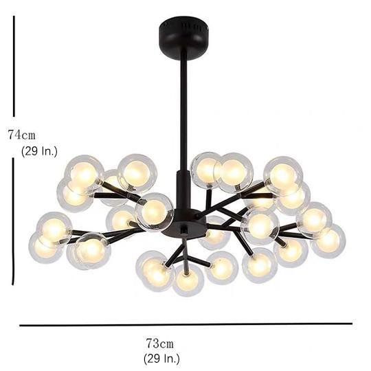 25-Light LED Cluster Glass Bubble Sputnik Chandelier
