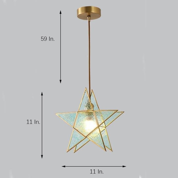 Double Star LED Copper & Glass Pendant Light