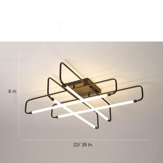 Geometric Lantern Dimmable LED Modern Ceiling Light Flush Mount Lighting