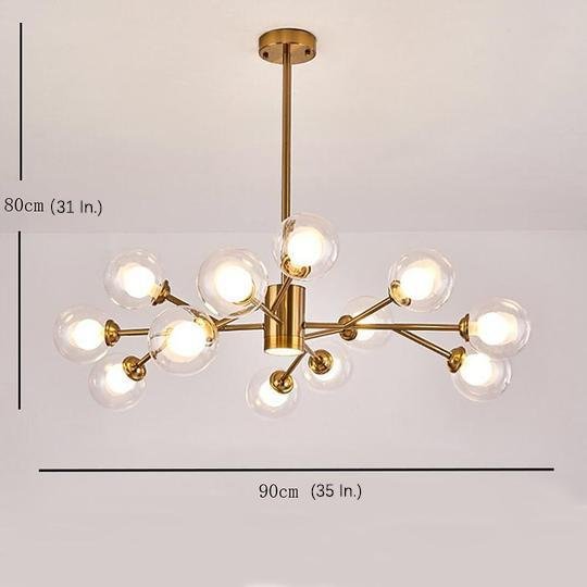 12-Bulb Sputnik Glass Globe LED Chandelier – Modern Design