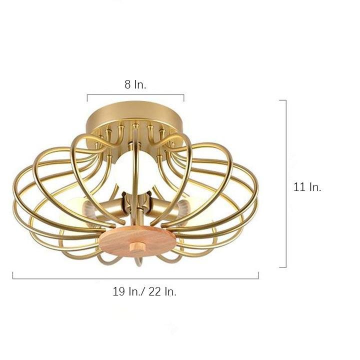 Modern Metal Globe Flush Mount Ceiling Light – Nordic LED Lantern Design