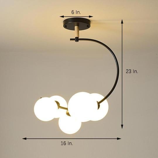 Nordic Style 5-Light Cluster Globe Chandelier