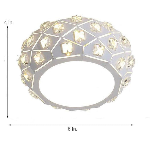 Metal Crystal Decorative LED Flush Mount Ceiling Light