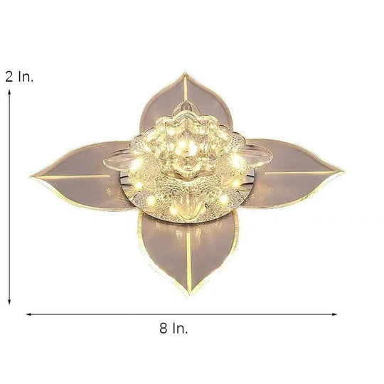 4-Pointed Classic Star LED Multi-Color Crystal Modern Flush Mount Ceiling Light