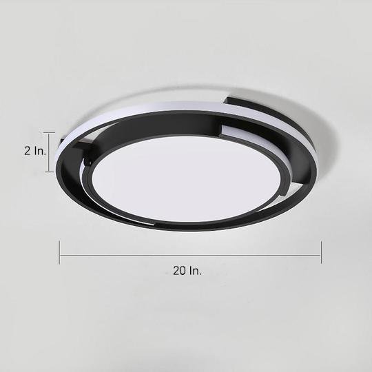 Circular Design Dimmable LED Black Nordic Ceiling Light Flush Mount Lamp