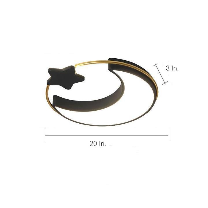 Moon and Star Dimmable Flush Mount LED Kids Bedroom Ceiling Light