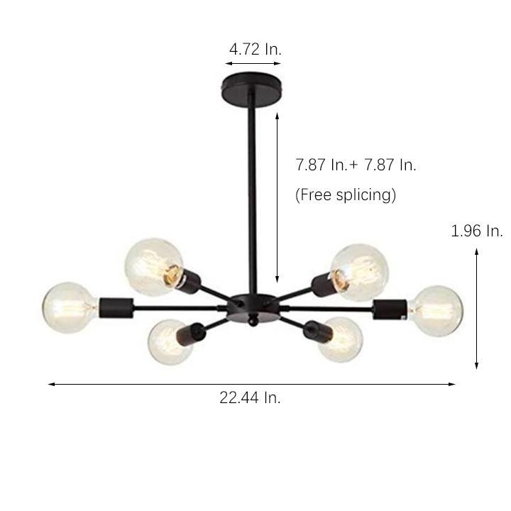 Mid-Century Sputnik Semi-Flush Mount Bedroom Ceiling Light – 6-Light / 8-Light